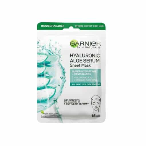 قناع ورقي بالصبار وحمض الهيالورونيك للترطيب من غارنييه - ‫Garnier Skin Naturals Hyaluronic Aloe Tissue Mask‬