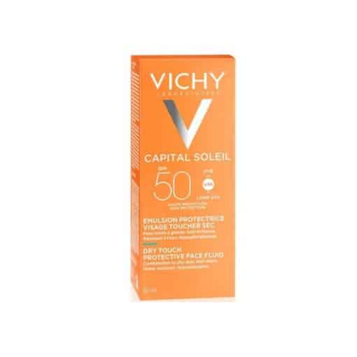 ⁦سائل الحماية من اشعة الشمس دراي تاتش للبشرة المختلطة إلى الدهنية من فيتشي 50 مل - Vichy Capital Soleil Dry Touch Face Fluid⁩ - الصورة ⁦2⁩