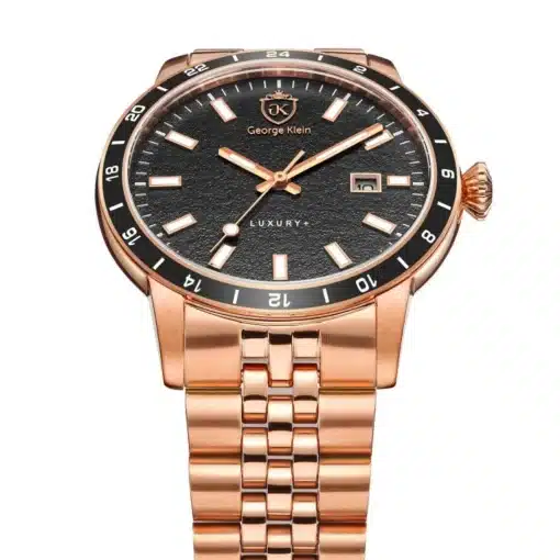 ⁦جورج كلاين الفاخر باللون الذهبي الوردي للرجال - George Klein LUXURY+ Rose Gold Stainless Steel Band⁩ - الصورة ⁦3⁩