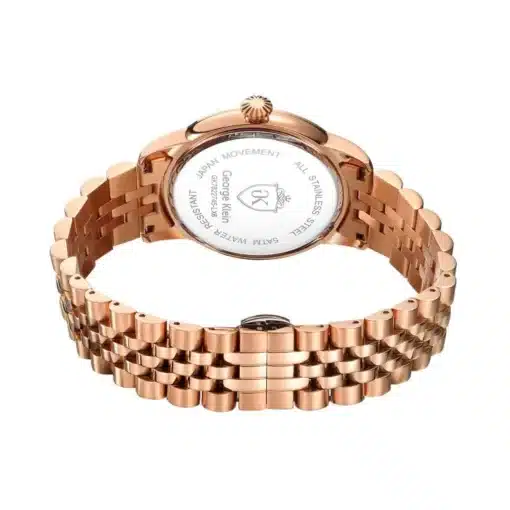 ⁦جورج كلاين الفاخر باللون الذهبي الوردي للرجال - George Klein LUXURY+ Rose Gold Stainless Steel Band⁩ - الصورة ⁦5⁩