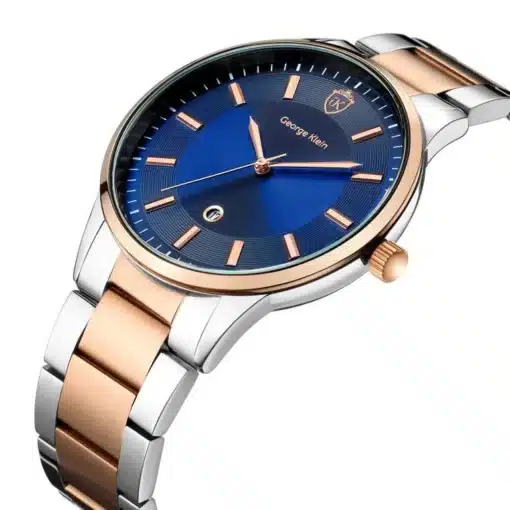 ⁦جورج كلاين سفنتين ثنائي اللون الفضي والذهب الوردي للرجال - George Klein seventeen Two Tone Silver & Rose Gold⁩ - الصورة ⁦2⁩