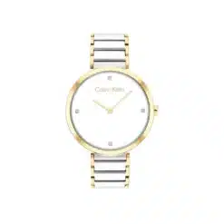 كالفن كلاين فضي وذهبي للنساء - Calvin Klein 25200134 Women's Watch
