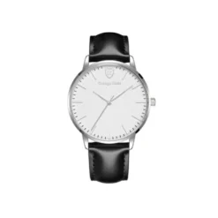 جورج كلاين كلاسيك نابولي بسوار من الجلد الإيطالي للرجال - George Klein Classic Napoli Black Italian Leather Strap