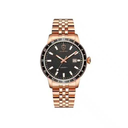 جورج كلاين الفاخر باللون الذهبي الوردي للرجال - George Klein LUXURY+ Rose Gold Stainless Steel Band
