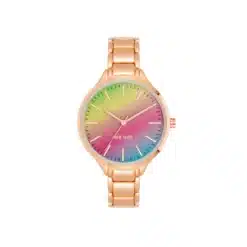 ناين ويست لون ذهبي وردي قوس قزح للنساء - Nine West NW-2852RBRG Women's Watch