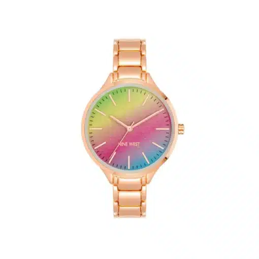 ناين ويست لون ذهبي وردي قوس قزح للنساء - Nine West NW-2852RBRG Women's Watch