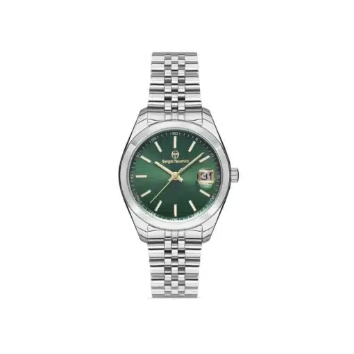 سيرجيو تاكيني باللون الفضي و الأخضر للنساء - Sergio Tacchini Women Watch ST.1.10295-4