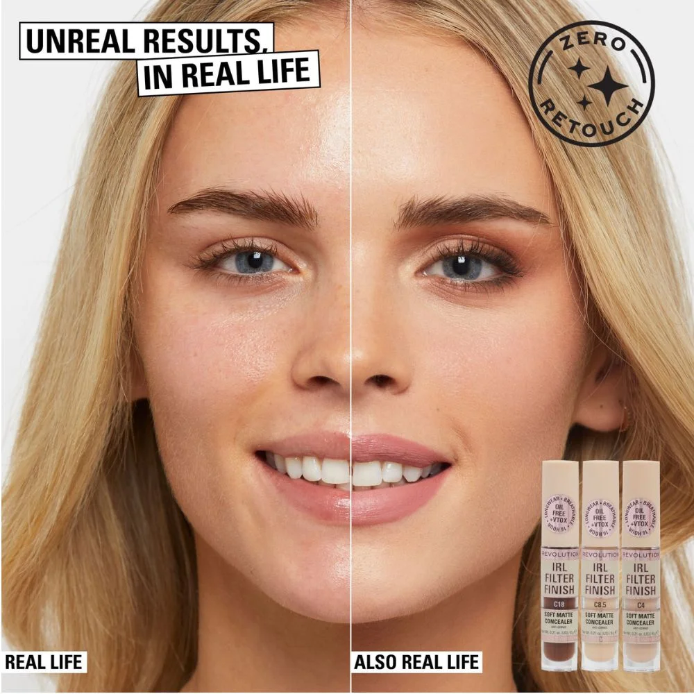 Revolution IRL Filter Finish Concealer تغطية كاملة - الصورة 3